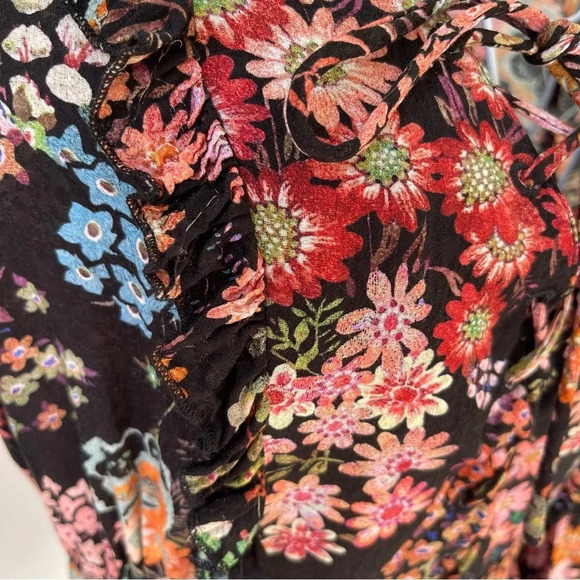 Ted Baker Hendria Ruffle-Trim Mini Dress floral print viscose size 0 or 2 - Picture 12 of 14